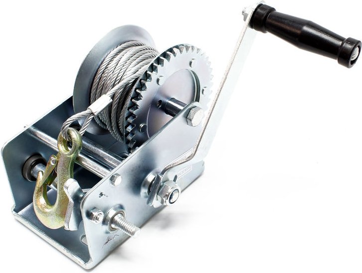 Handseilwinde bis 900kg Übersetzung 4:1 8:1 175x173x233 mm, Winde mit 10m Drahtseil, Seilwinde handbetrieben, Handseilzu...