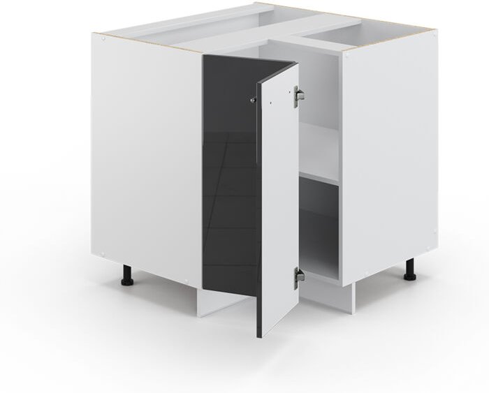 Vicco - Eckunterschrank Fame-Line, Anthrazit Hochglanz, 80.5 cm, ap Anthrazit