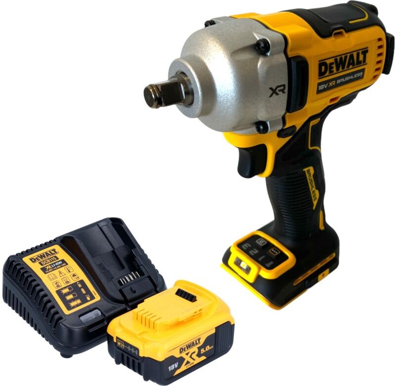 DeWalt DCF 891 P1 Akku Schlagschrauber 18 V 1084 Nm 1/2" Brushless + 1x Akku 5,0 Ah + Ladegerät