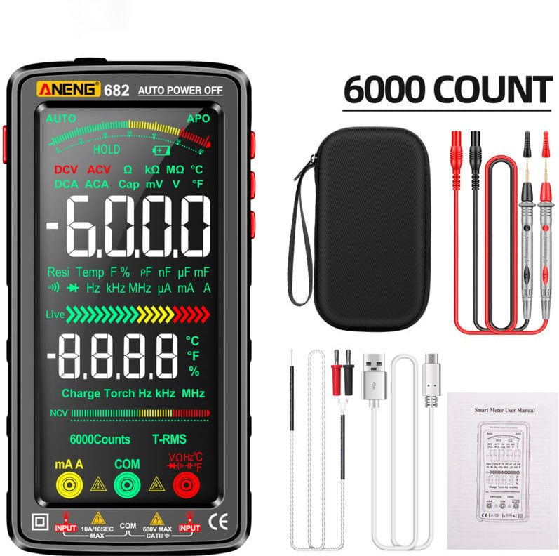 Bleosan - Wiederaufladbares intelligentes digitales Multimeter, Voltmeter, Amperemeter, automatisches professionelles Mu...
