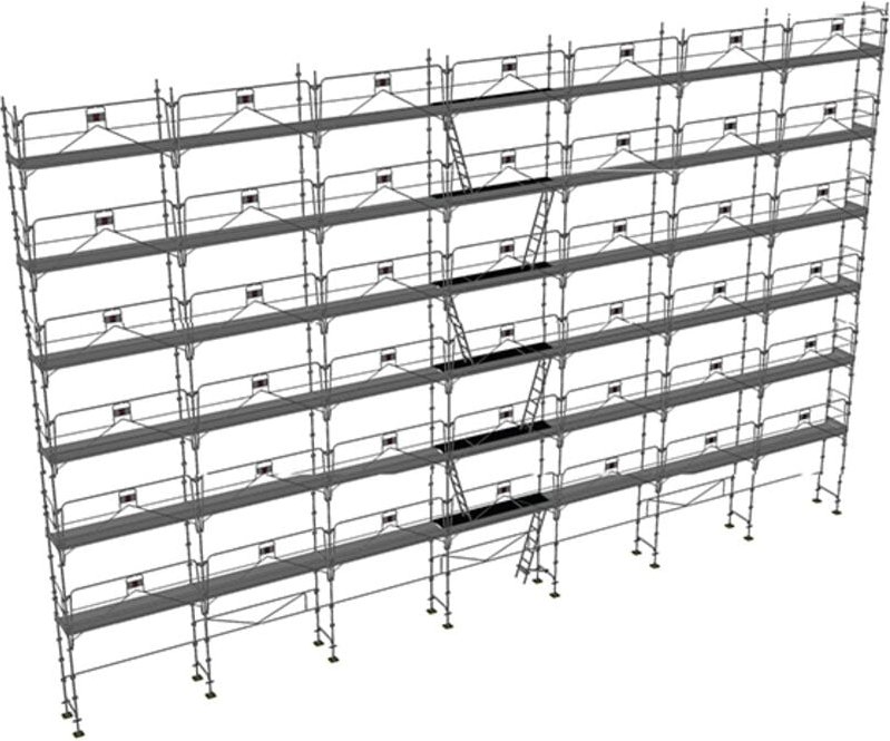 Thumbnail - Gerüst 308m² : Struktur + Plattformen + Leiste -Gelände Version - MEKA48P-308-SPP