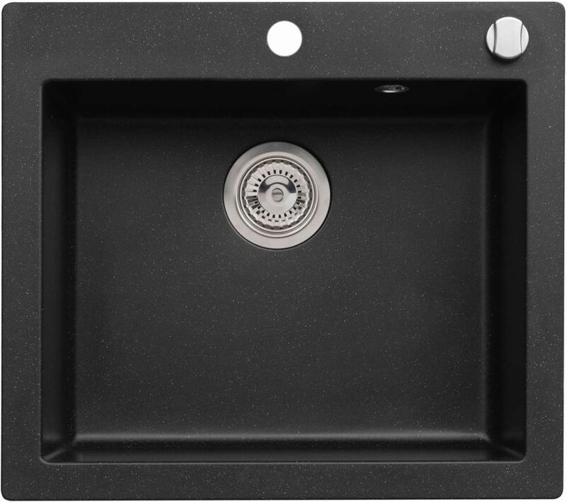 Cortina - Granit-Spüle 57x50 cm, mit Ablaufsystembedienung, carbon 1133447 - Alveus