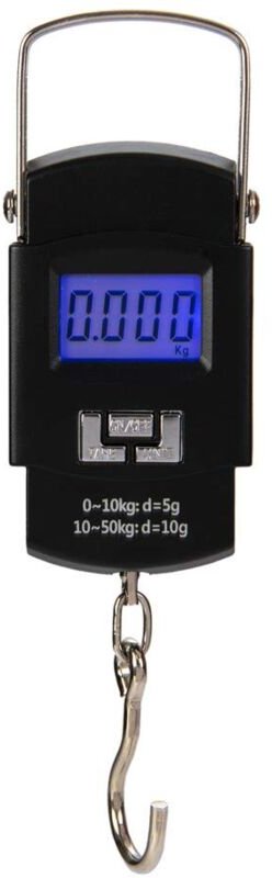 ZVD - Gepäckwaage, 50 kg, tragbare digitale Angelwaage, Waage zum Angeln, Kofferwiegen, Reisen, Heimgebrauch