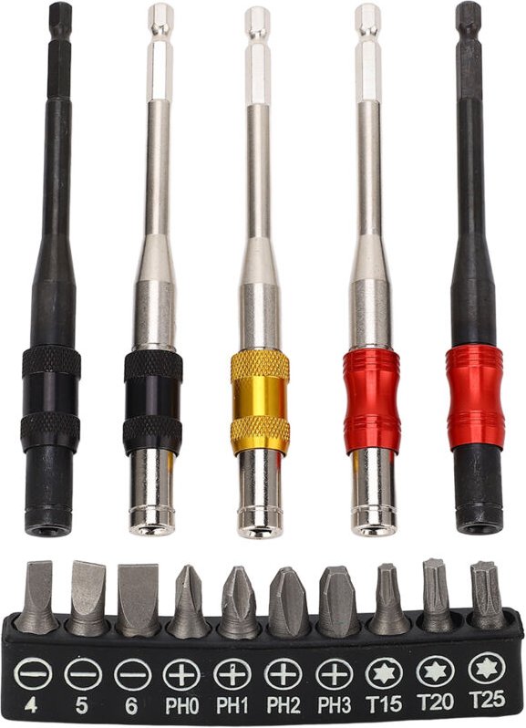 Thumbnail - Rotierender Bithalter, 145 Mm, 1/4 Zoll Sechskantschaft, Magnetischer Bithalter für Kunststoff - Ej.life