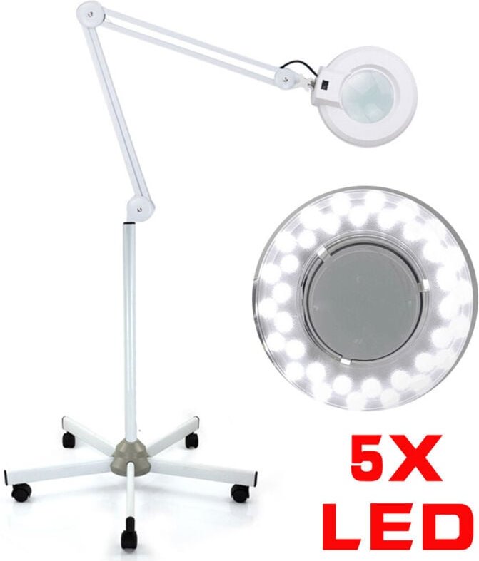 5X Dioptrien LED Lupenleuchte Lupenlampe Kaltlicht Kosmetik Lupe mit Stativ
