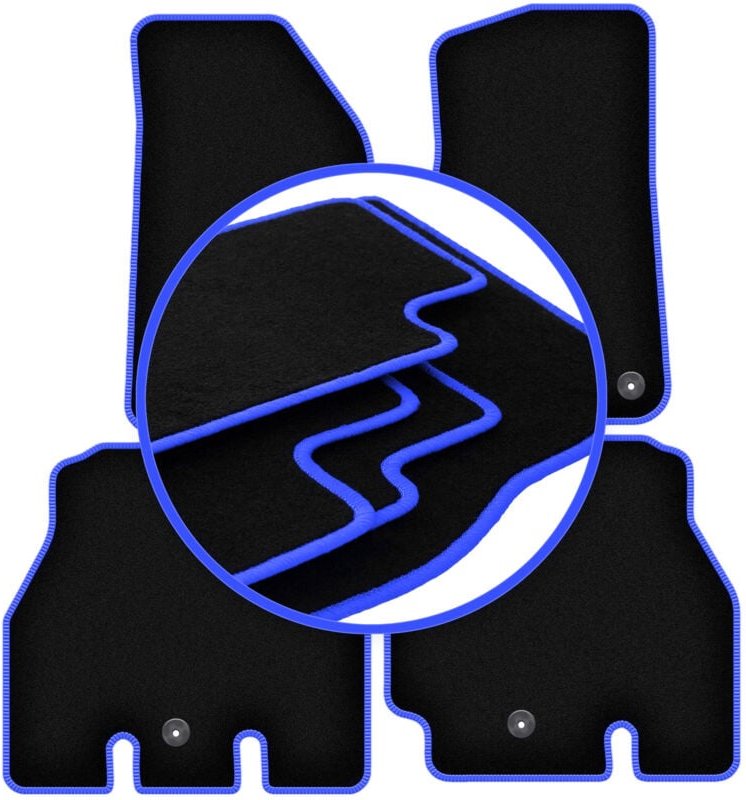 CARLUX-BLUE Autofußmatten für: Jeep Wrangler JL 5 Türen (2018-2023)