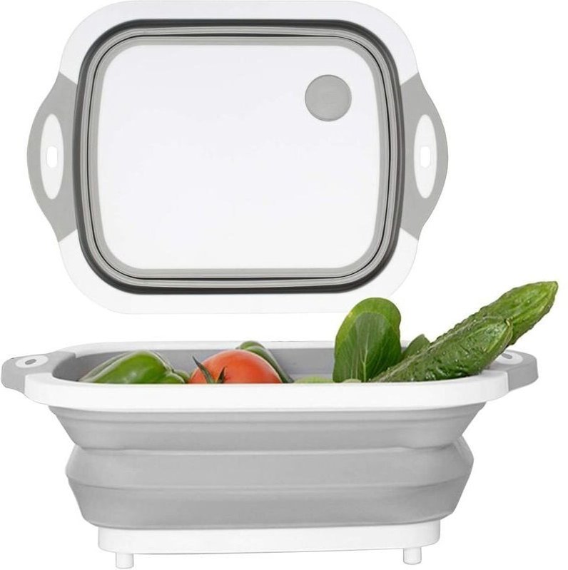 Multifunktionales Schneidebrett, klappbares Geschirrbecken, zusammenklappbarer Obst-Gemüse-Ablaufkorb, Wasserbehälter fü...