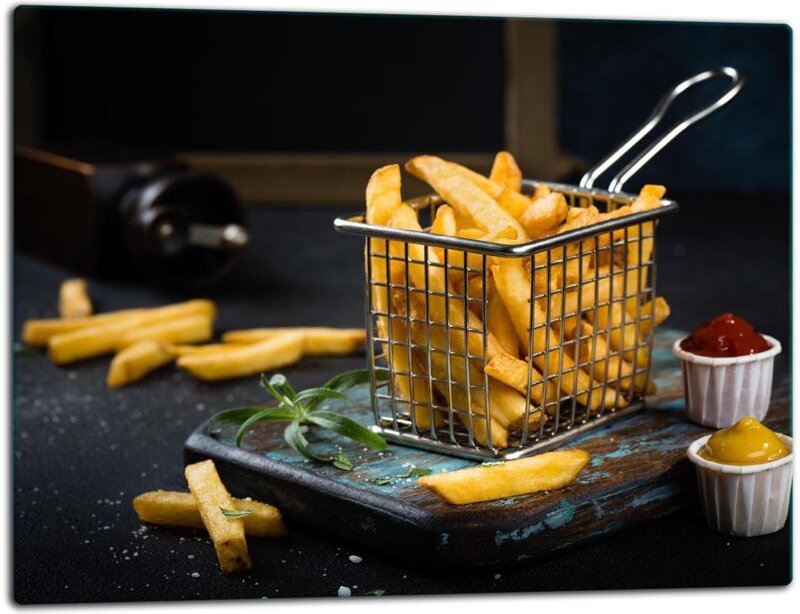 GlassplattenschneideBrett 52x40 Pommes