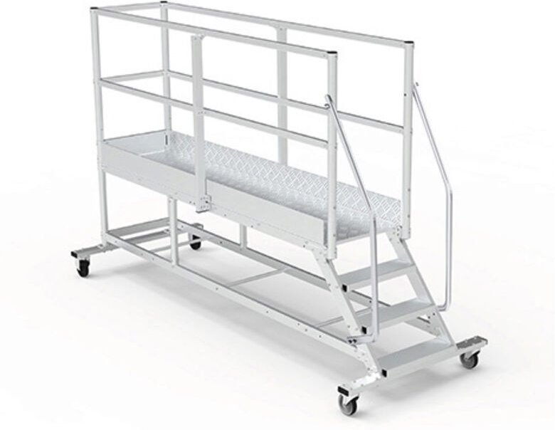 Mobile Plattform mit Geländer total - Maximale Arbeitshöhe 2.80m - PTF2504-PT