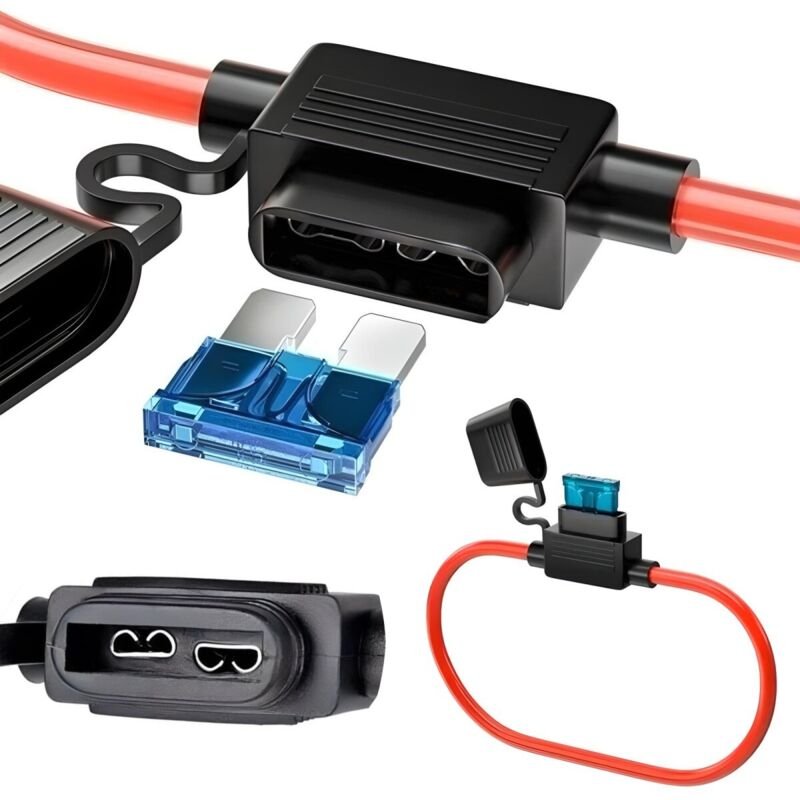 Stück Sicherungssockel mit 12 AWG Kabel - universell, abgedichtet, Hochstrom