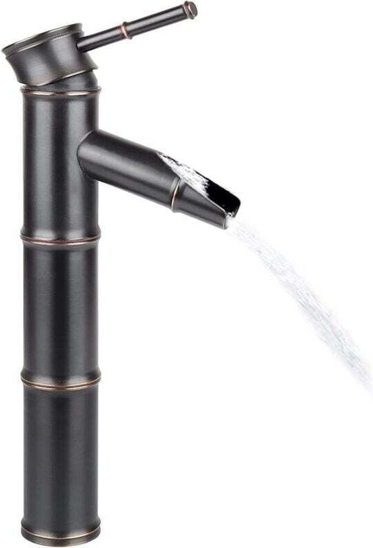 Vintage Antik Bronze Vollkupfer Bambus Bad Küche Mischbatterie Hotel Wasserhahn Waschbecken Wasserhahn, Kupfer, 3 Gelenk...