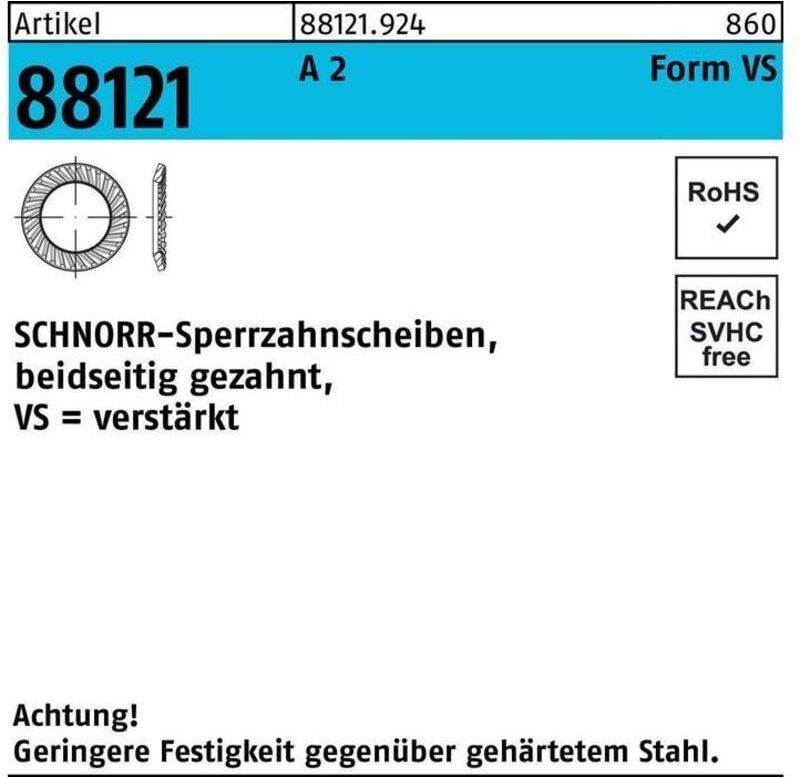 Thumbnail - Scheiben 1.4301 vs 20 a 2 s 250 Stk - Schnorr