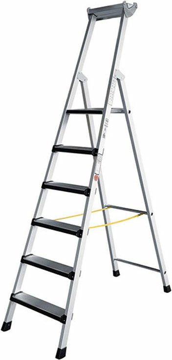 Thumbnail - Iller Stufenstehleiter eloxiert 4 gepolsterte Stufen