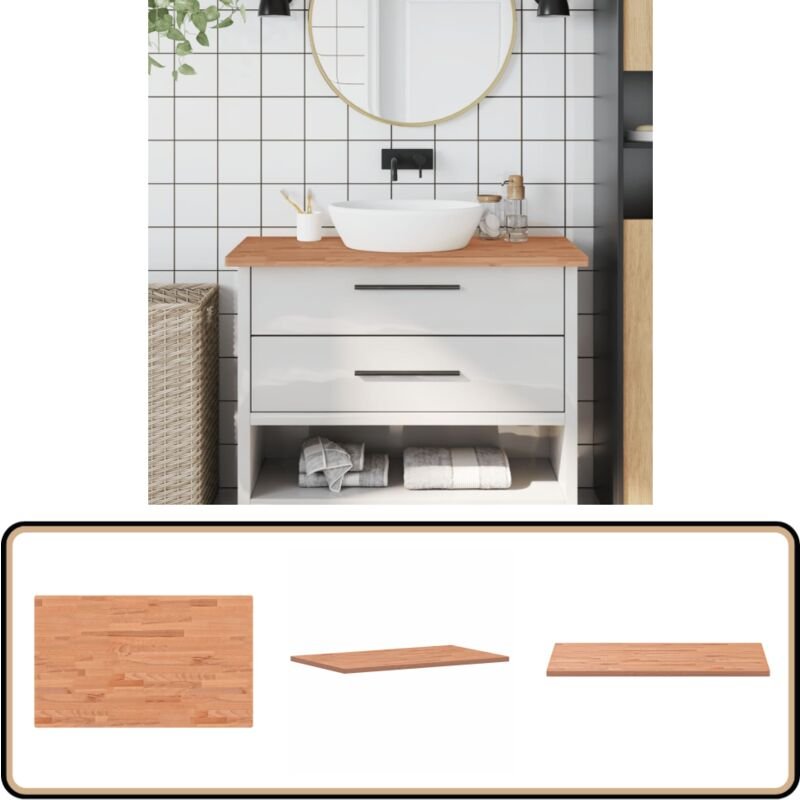 Waschtischplatte 100x60x2,5 cm Massivholz Buche - Holz Arbeitsfläche - Buchenholzarbeitsplatte - Küchenarbeitsplatte - B...