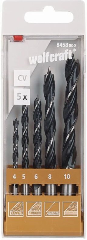 5 Holzspiralbohrer cv (19) - 8458000 - Wolfcraft