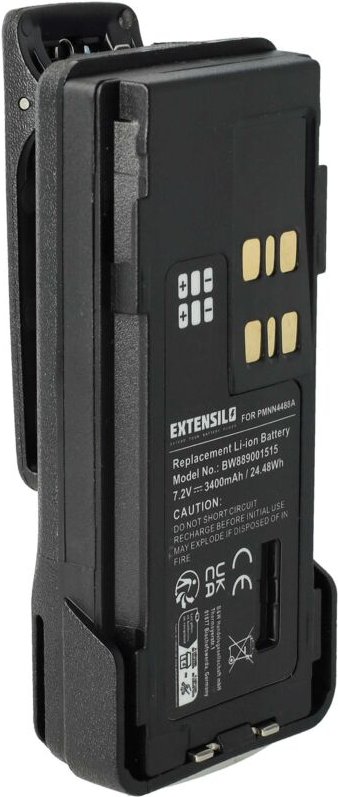 EXTENSILO Akku kompatibel mit Motorola DP2400e, DP2000, DP2600, DP2400 Funkgerät, Walkie Talkie (3400 mAh, 7,2 V, Li-Ion...