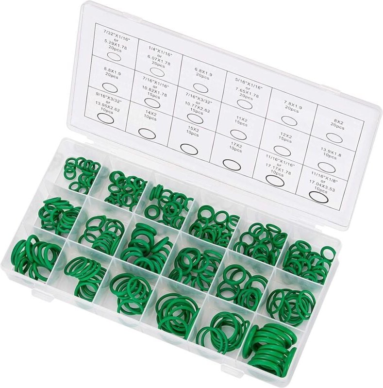 Aougo - 270-teiliges O-Ring-Set, 18 Größen, Ersatzdichtungen, hydraulische Klimaanlage, gute Abdichtung an Bewässerungsa...