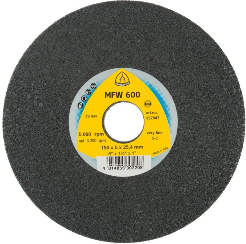 Klingspor - unitized wheel 600 Kompaktscheiben, 150 x 6 x 25,4 mm Very Fine Siliziumkarbid