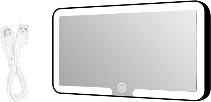 Auto-Sonnenblendenspiegel, Auto-Kosmetikspiegel mit 3 Modi, wiederaufladbaren LED-Leuchten, Auto-Schminkspiegel für Auto...