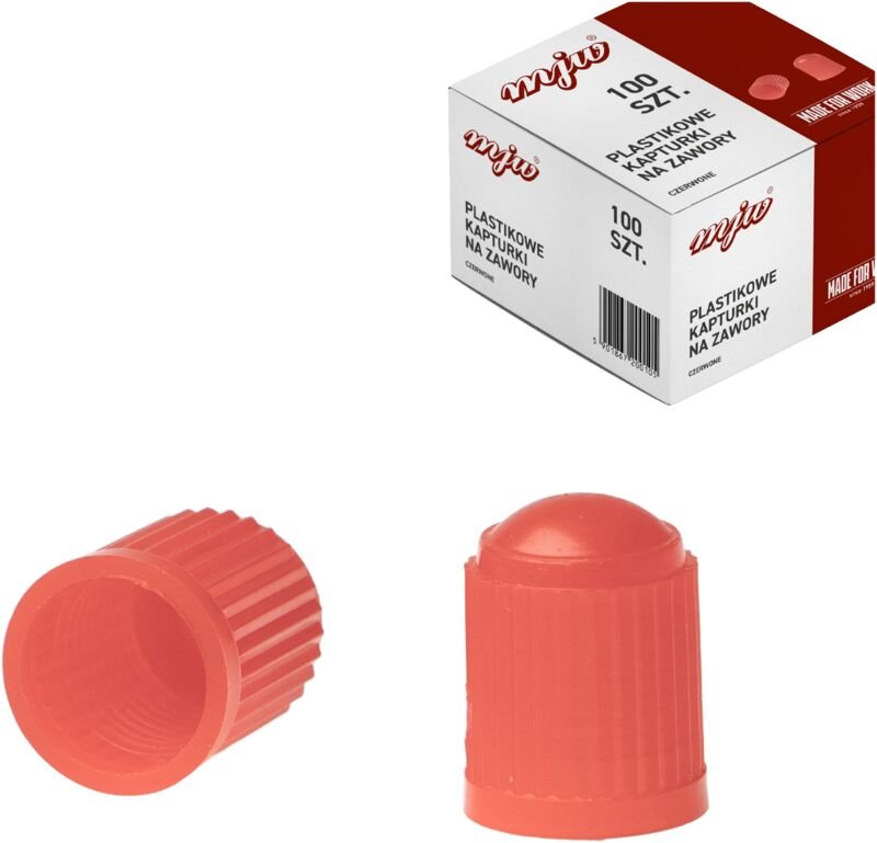Ventilkappen aus Kunststoff und rote Kappen, 100 Stück