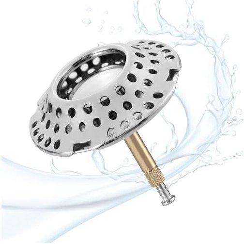 7 × 7 × 5,5 cm)2-in-1-Badewannenstöpsel, Haarfilter, Badewannenstöpsel mit Haarfilter, höhenverstellbar, verstopfungssic...