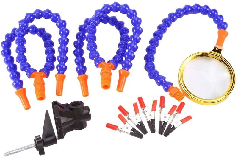 Lötstation, Tischklemme mit Schraubstock, flexibles drittes Handwerkzeug zum Löten, Lötkolbenhalter, 5-teilig