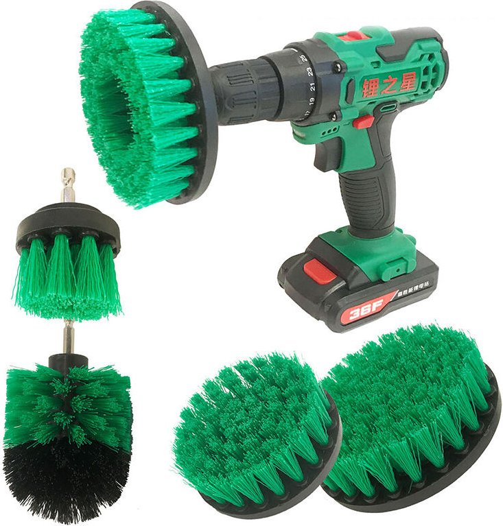 Fitags - Reinigungsbürste, 5 Stück Bohrbürstenreinigung, Schraubendreherbürste, leistungsstarke Bohrbürste für Fliesen, ...