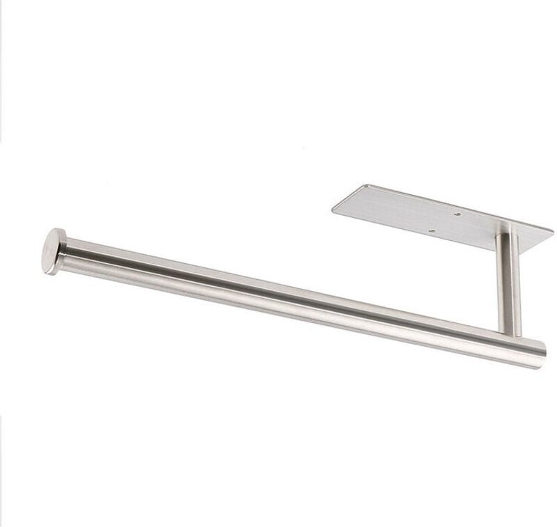 Küchenrollenhalter ohne Bohren – Küchenrollen Organizer – 16cm – Selbstklebend – Aluminium – Silber mumu