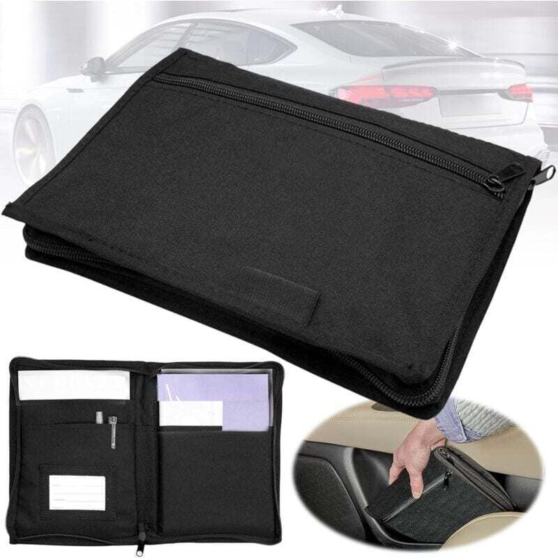 Auto-Dokumentenhalter, tragbarer Handschuhfach-Organizer fürs Auto, mehrere Fächer, Auto-Papiertasche, Dokumentenhalter,...