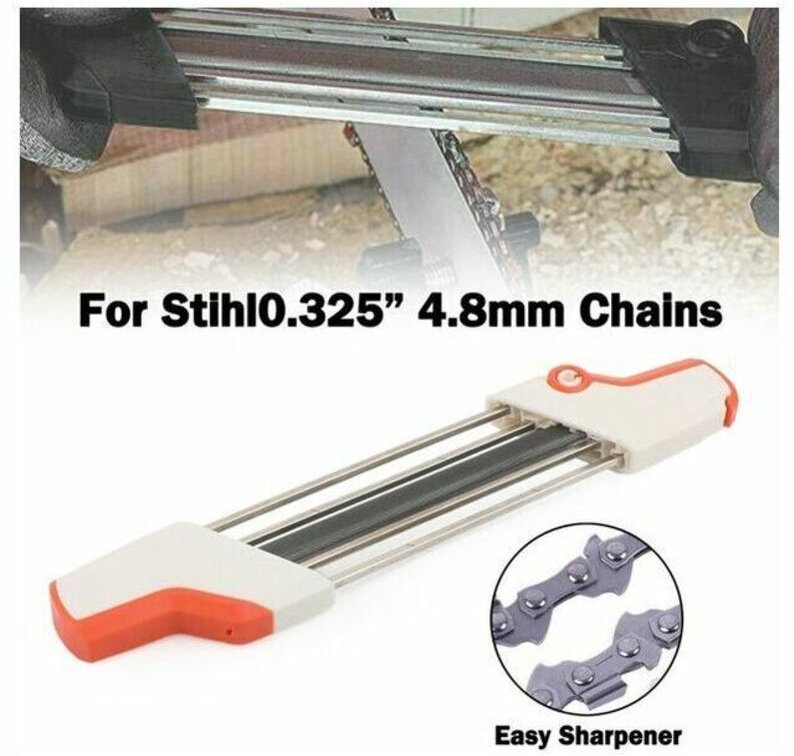 Einfach zu bedienender 2-in-1-Kettensägenschärfer – Feile und Tiefenmesser in einem ergonomischen Werkzeug – Farben Weiß...