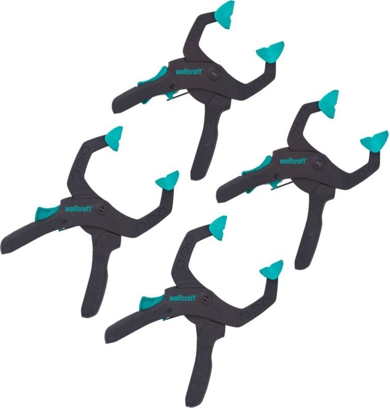 Wolfcraft - i Ratschenzwingen-Set für Hobby und Handwerk i 8625000 i Spannkraft 20 kg, 4-tlg. i Spannzwinge i Klemmzwing...
