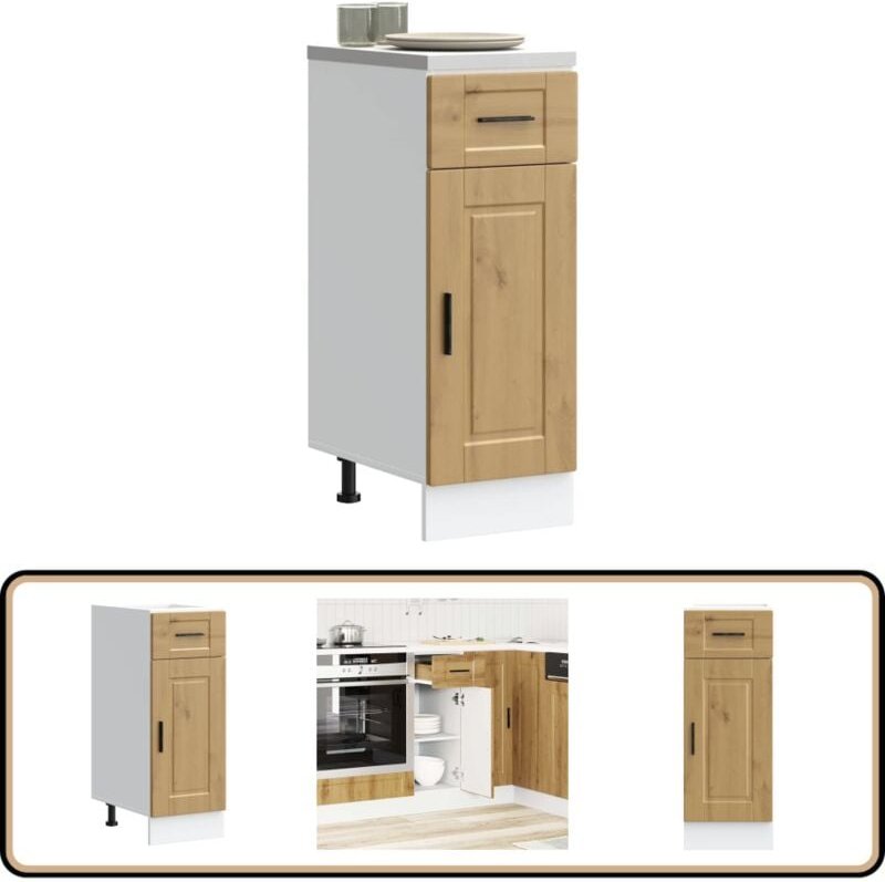 Küchenunterschrank Porto Artisan-Eiche Holzwerkstoff - Vidaxl