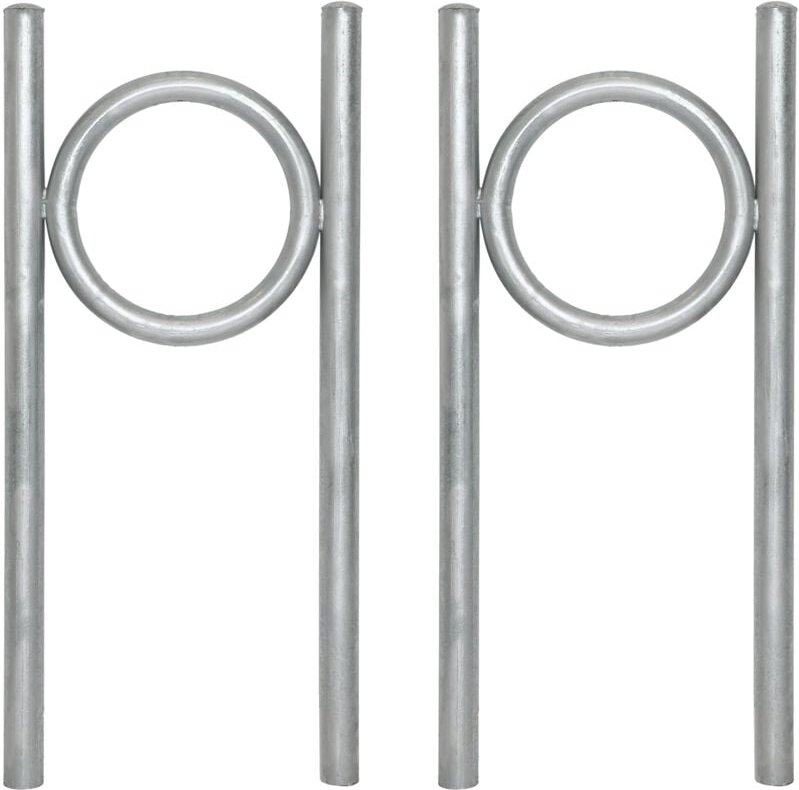 2x Fahrradanlehnbügel 115 x 53 cm Stahl feuerverzinkt ø 60 mm Einbetonieren Fahrradständer Parker Typ o