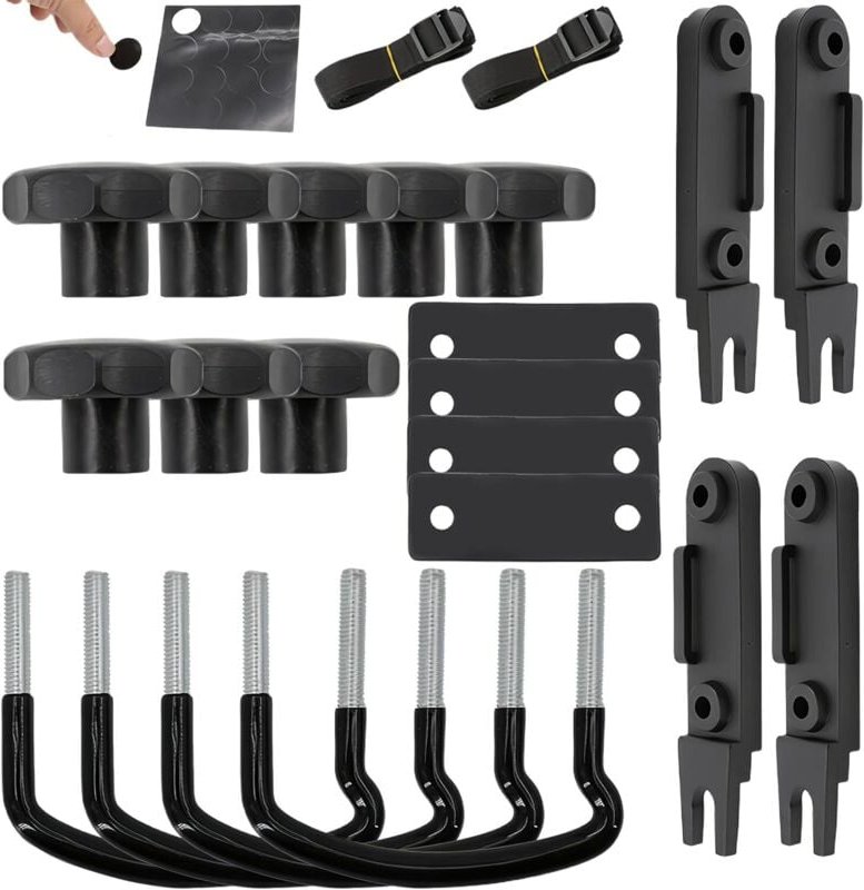 Dachbox-U-Bolzen-Montage, 4 Sätze Dachbox-Halterungen, 85 mm U-Bolzen-Klemmen mit 8 Sicherheitsmuttern und 2 runden selb...