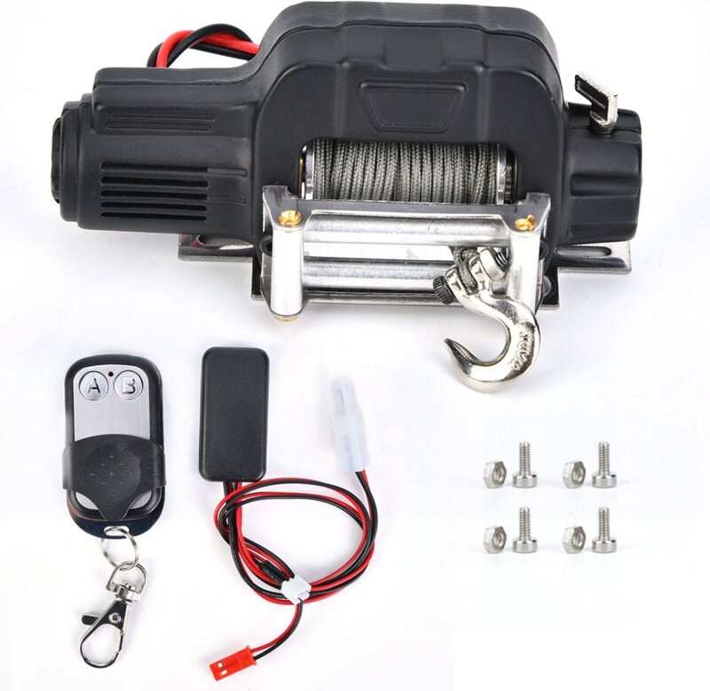 Jeffergarden 1/10 RC Crawler Car Winch Fernbedienungsempfänger für SCX10 D90 D110 TF2 TRX4Black