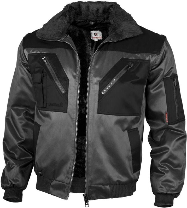 Thumbnail - Pilotjacke mit Teddyfutter 1000 Gr. s grau/schwarz - Qualitex