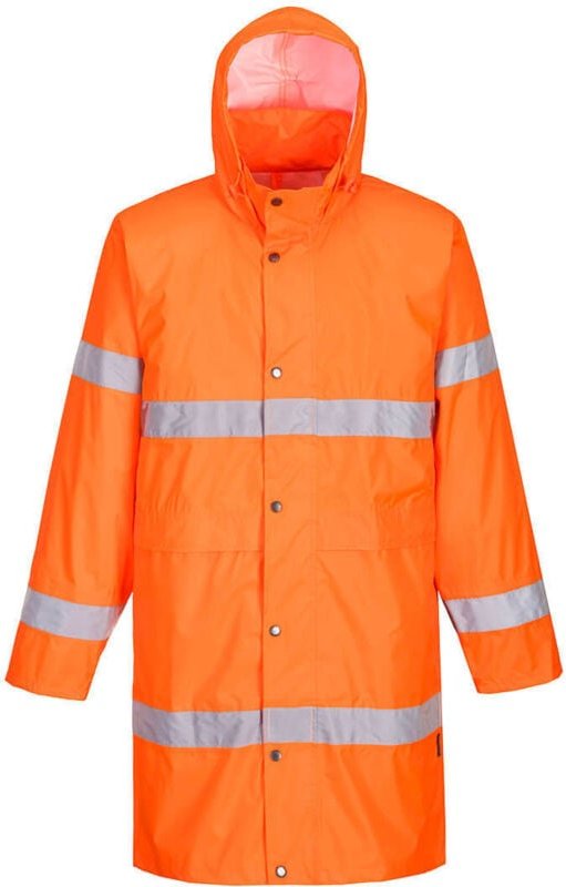Hochsichtbarer Regenmantel 100 cm Orange 3XL