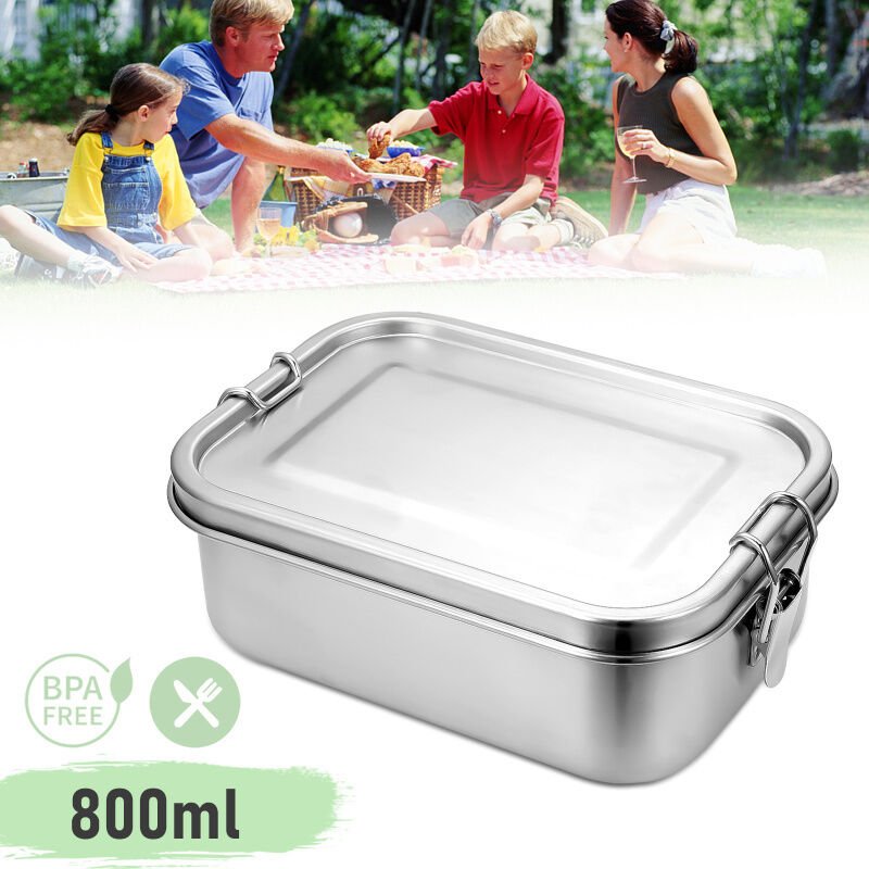 800ml Brotdose ohne Plastik bpa frei brotdose edelstahl Edelstahl Lunchbox - Swanew