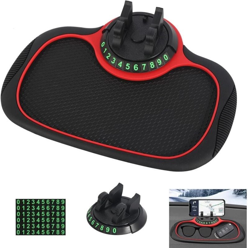 Ahlsen - Auto-Antirutschmatte, Handyhalterung, Auto-Armaturenbrett-Antirutschmatte, Auto-Antirutschmatte mit um 360 Grad...