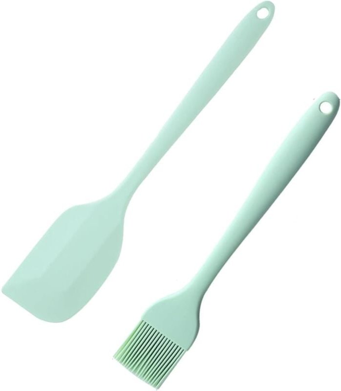 Bluedeer - 2 Stück Teigschaber Set Silikon Spachtel Silikonbürste 315℃ hitzebeständiger Antihaft Flexibler Nahtloser Tei...