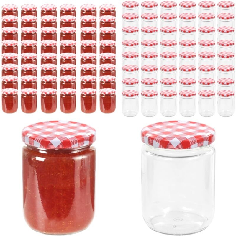 Vidaxl - Marmeladengläser mit Weißem/Rotem Deckel 48 Stk. 230 ml - Marmeladenglas - Marmeladengläser - Home & Living - R...