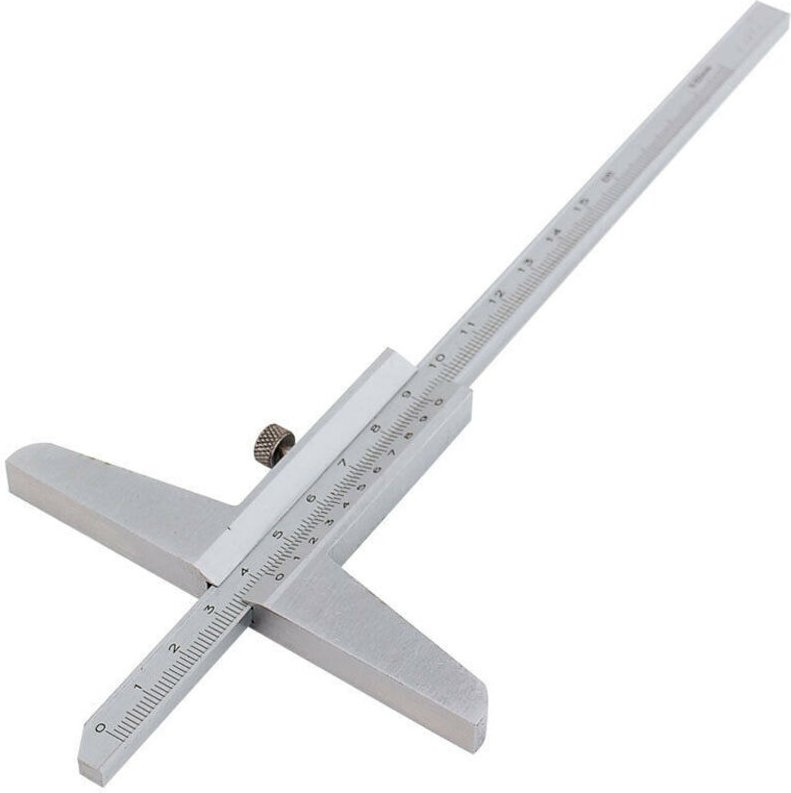 Nonius-Tiefenmesser, Edelstahl-Nonius-Tiefenmesser für verschiedene Arten von Maschinenprozessen, 1 Stück (0–150 mm)
