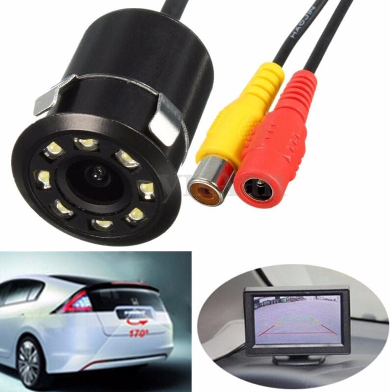 Trade Shop - TELECAMERA RETROMARCIA RETROCAMERA AUTO CAMPER SUV 9 LED MIT FILO COLOR LM-728T -