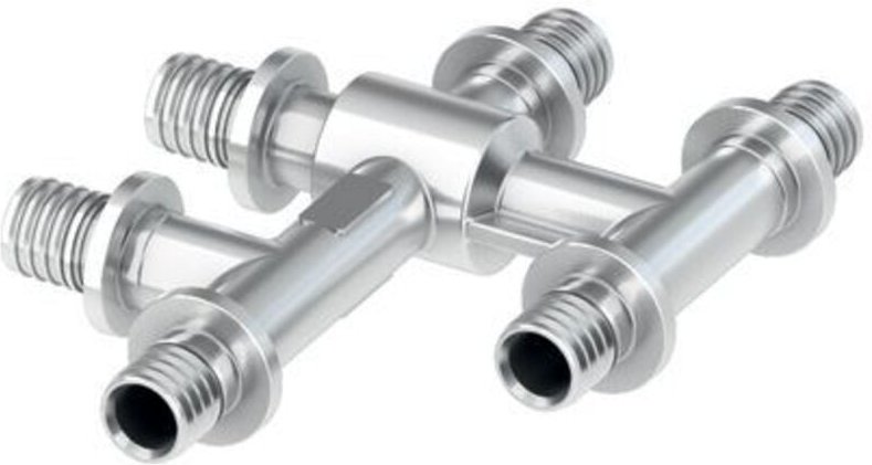 Tece - flex Kreuzungsfitting, Messing vernickelt, 718502