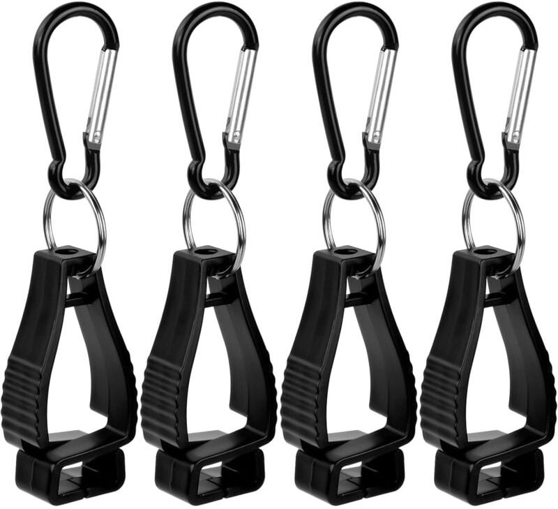 4 Stück Anti-Rutsch-Handschuhclip, Sicherheits-Arbeitsgreifer für Schraubenschlüssel und Helm, Schwarz