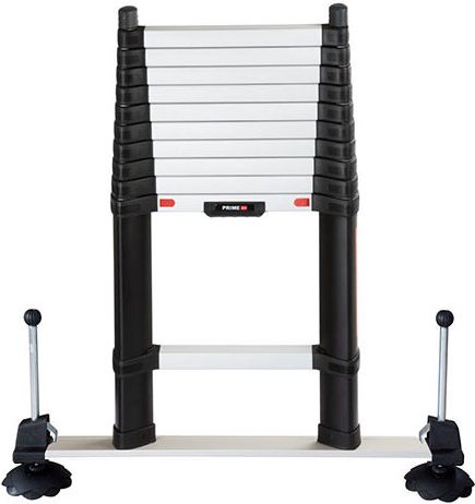 Teleskopleiter 3.50m mit Stabilisatorstange und verstellbaren Füßen - maximale Arbeitshöhe 4.30m - TEL-70235WS/PPS