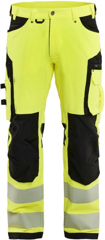 Arbeitshose mit Stretch und hoher Sichtbarkeit 4D 1197 – Gelb/Schwarz S – FR(40) – SE(C46) – Normen