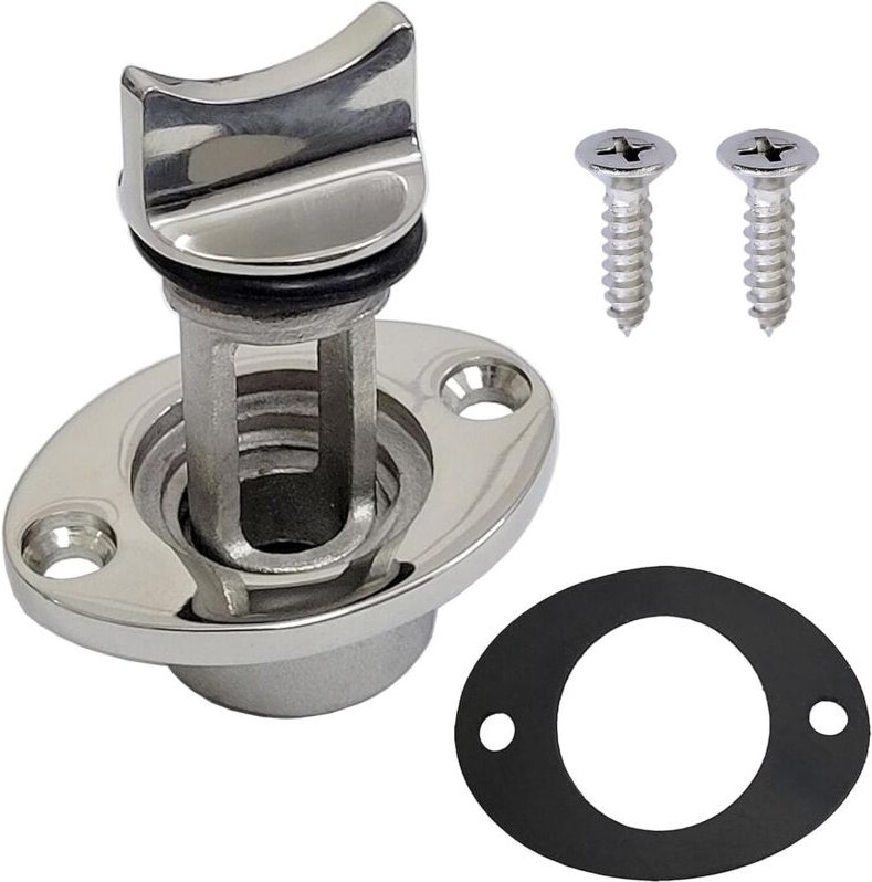 Bilgenablassschraube aus Edelstahl 316 für 25 mm Loch, oval, Garboard, Marine