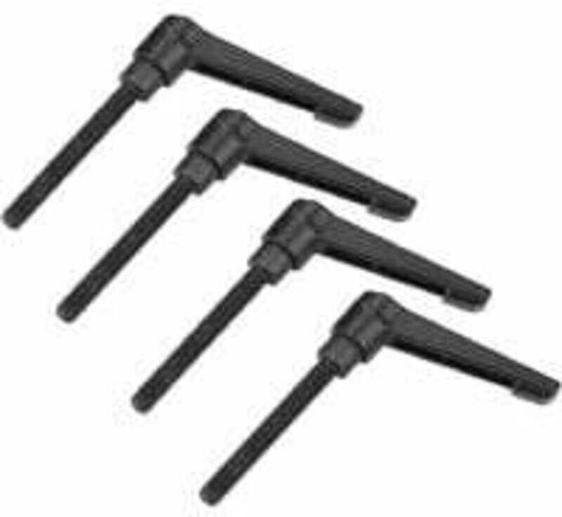 Ulisem4-teiliger Klemmhebelgriff, M6-Edelstahl-Außengewinde, verstellbarer Griff, Maschinengriffe, schwarz (40 mm)