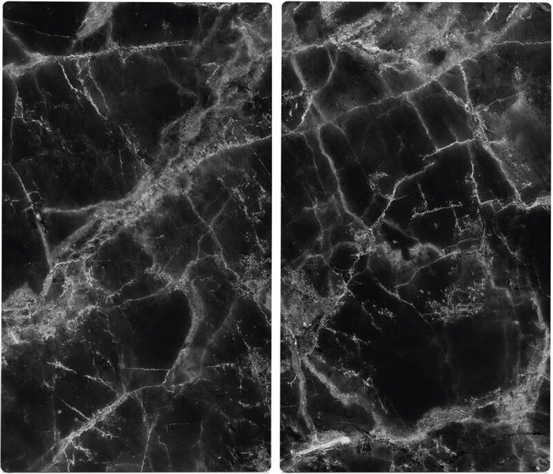 Thumbnail - Zeller - Herdabdeck-/Schneideplatten 'Marmor', Glas, weiß, 30 x 52 x 1 cm, 2